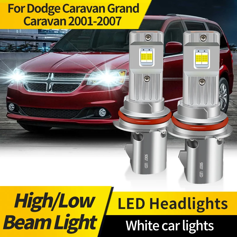 

2PCS For Dodge Caravan Grand Caravan 2001-2007 9007 HB5 LED Bulbs Headlight 30000LM 1:1 Size Head Lamp CSP LED Chips Auto Bulbs