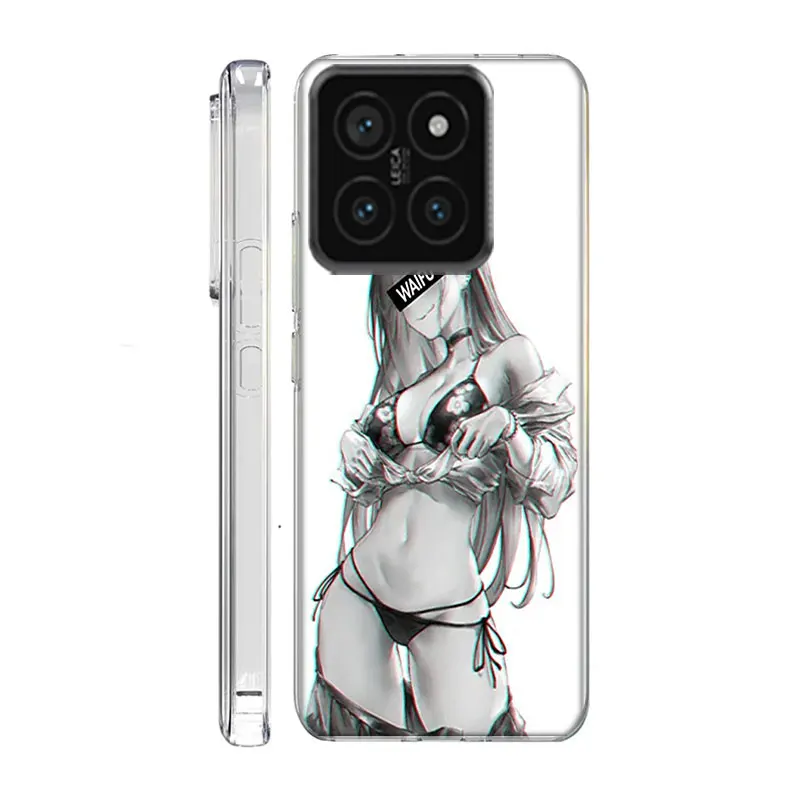 Sugoi Senpai Anime Waifu Sexy Girl Clear Phone Case For Xiaom Mi 12 12T 11T 10T 9T 13 11 10 9 8 Lite CC9 CC9E Pro 6X 5X A1 A2 A3