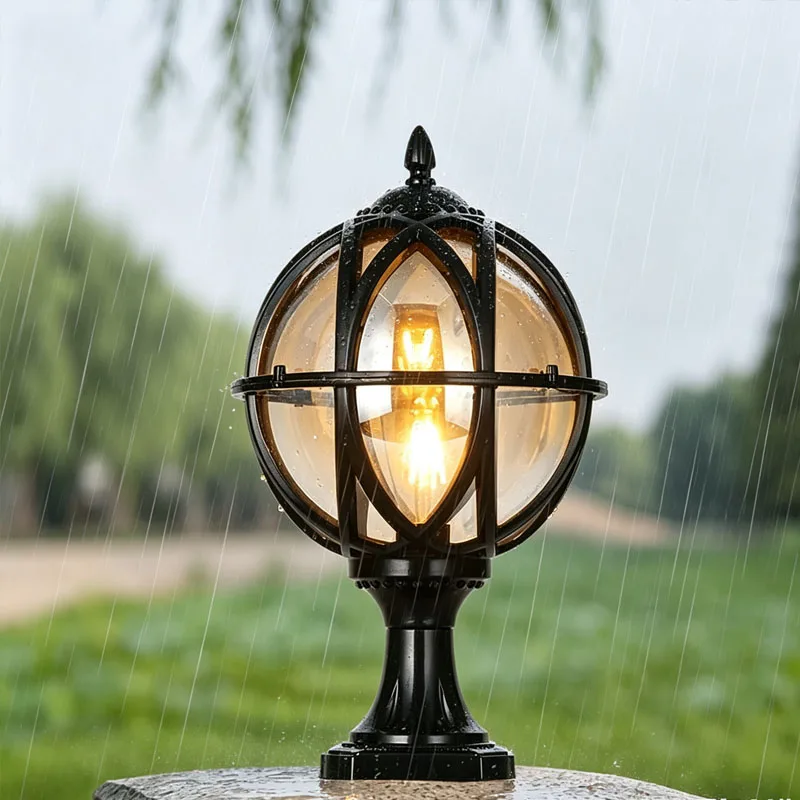 Nordic Outdoor Capital Lights Park Villa Door Waterproof Capital Lamp Courtyard Garden Fence Corridor Decorative Light Fixtures