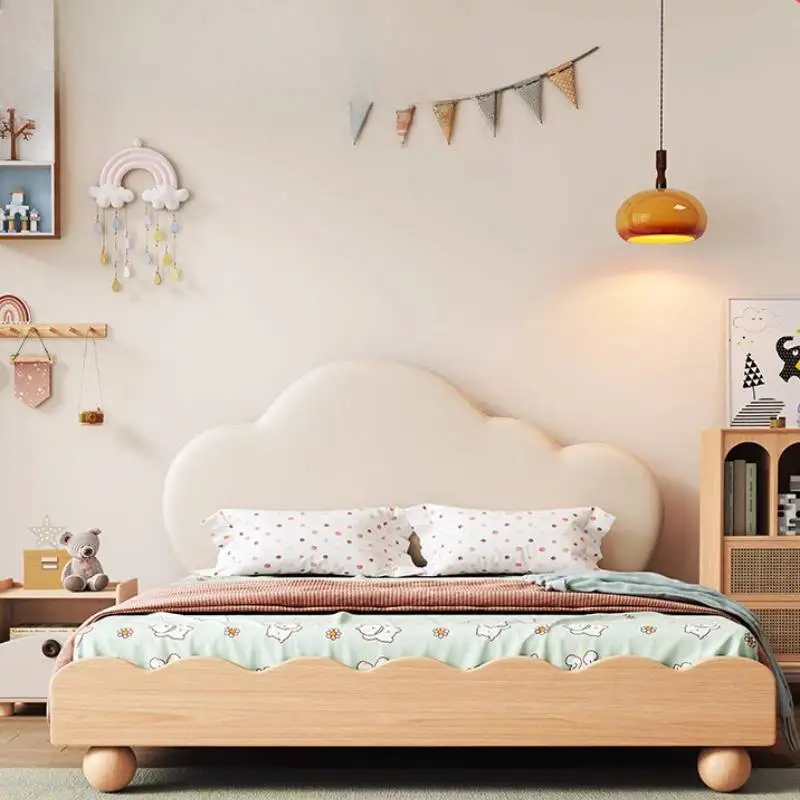 Normal Europe Kids Beds Safety Expandable Simple Single Princess Kids Bed Girls Modern Design Lettino Per Bambini Furniture Home
