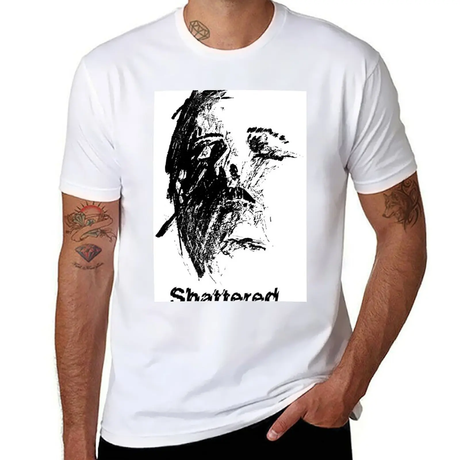

Shattered face T-Shirt cotton t shirt pack t shirt custom print T-Shirt