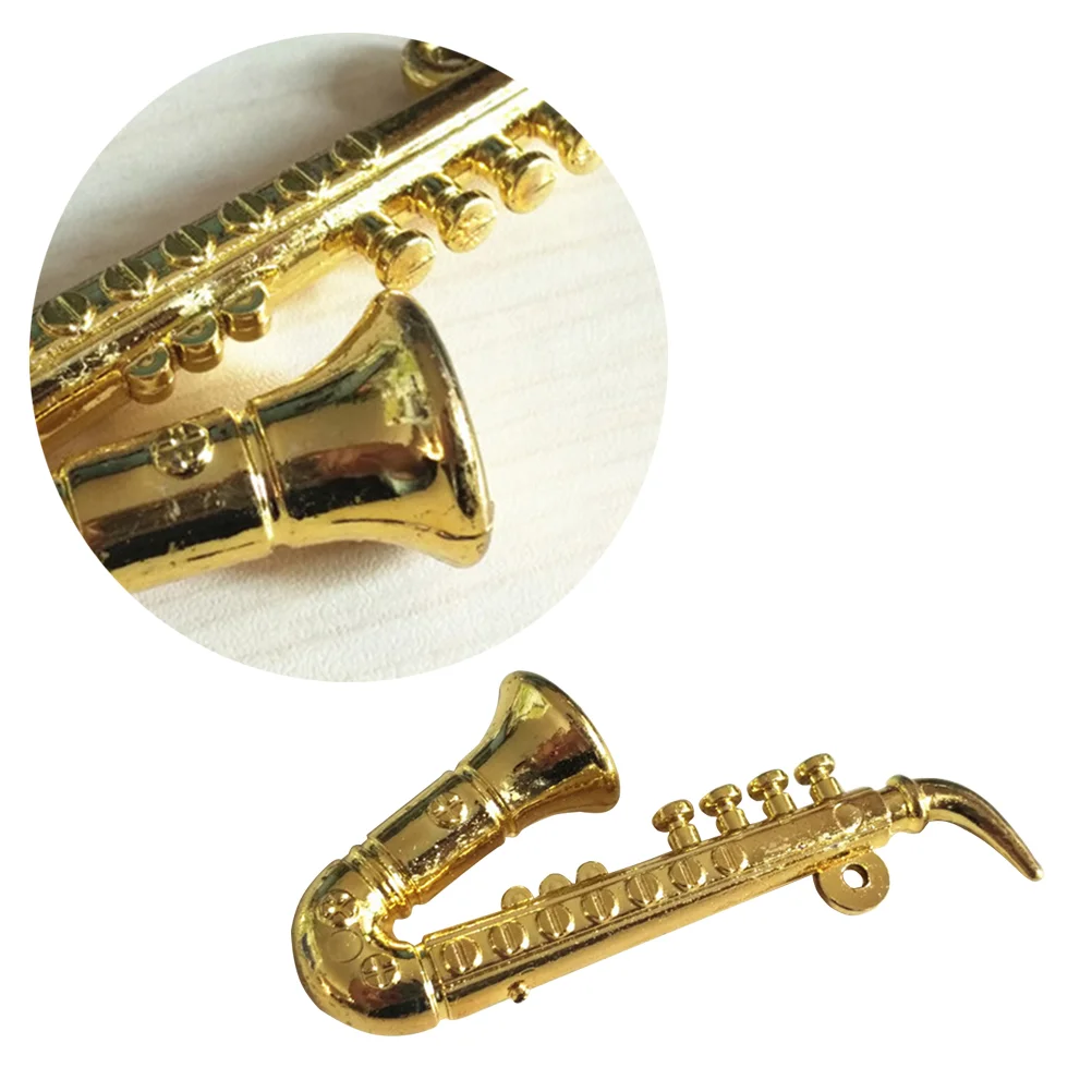 

Musical Instrument Decor Mini Instrument Toy for Home Kid Bedroom (Golden, Saxophone Pattern) Kid Instrument Toy
