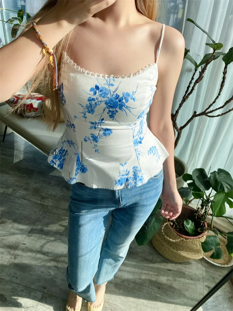 

Двухцветный укороченный топ с кружевным принтом от Liane SUSAN, утягивающий дизайн с ремешками, повседневный шикарный топ для весенних дам