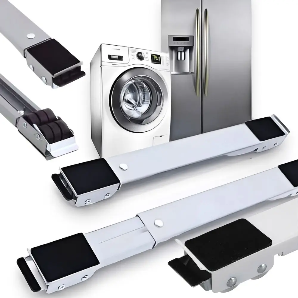 2/4pcs Heavy‑Duty Appliance Mover Sliding Base Adjustable Roller Stand for Washer Dryer Fridge Moving YMY