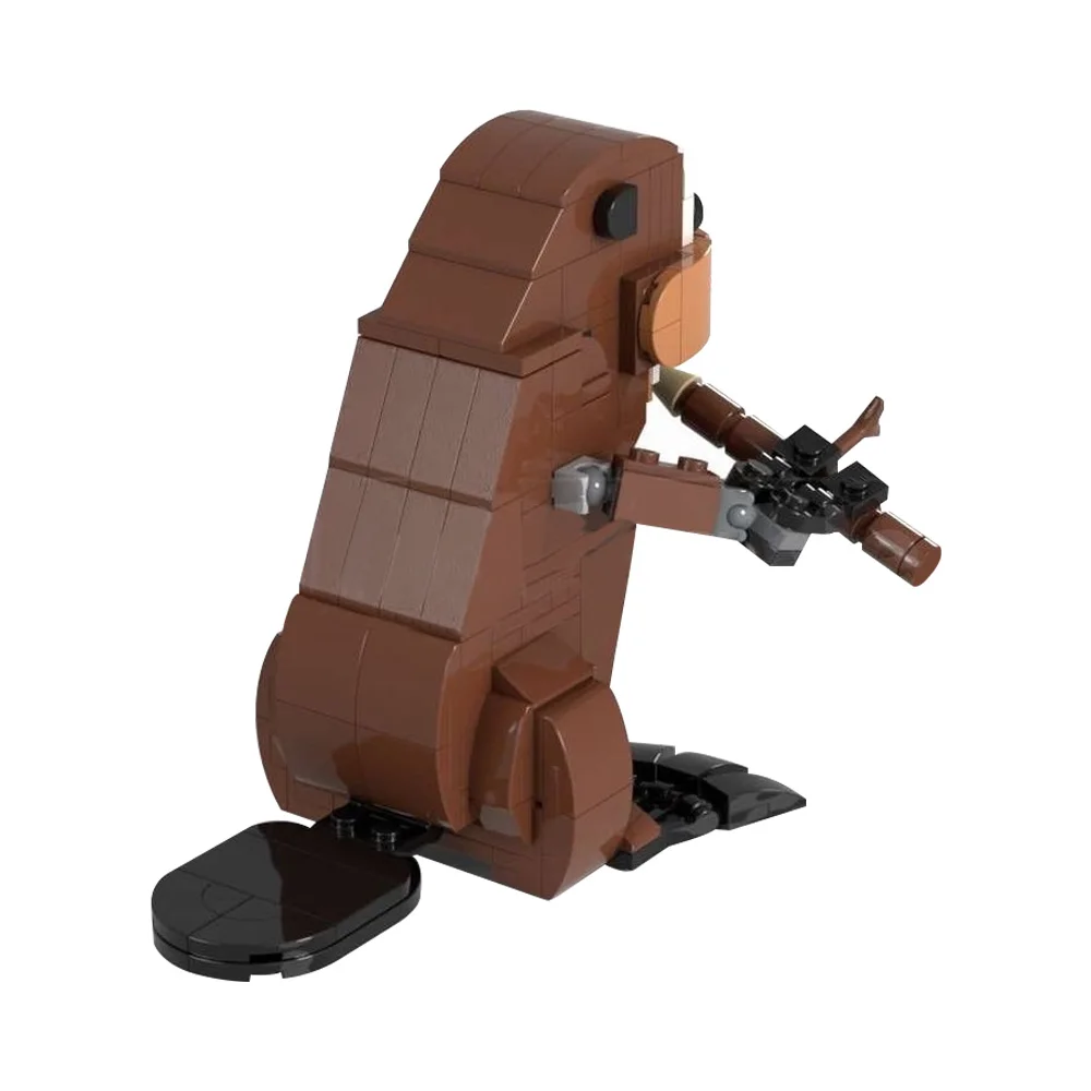 Gobricks MOC 創造性動物ビーバービルディングブロックモデル愛らしいカワウソレンガ diy 組み立ておもちゃ子供のためのギフト