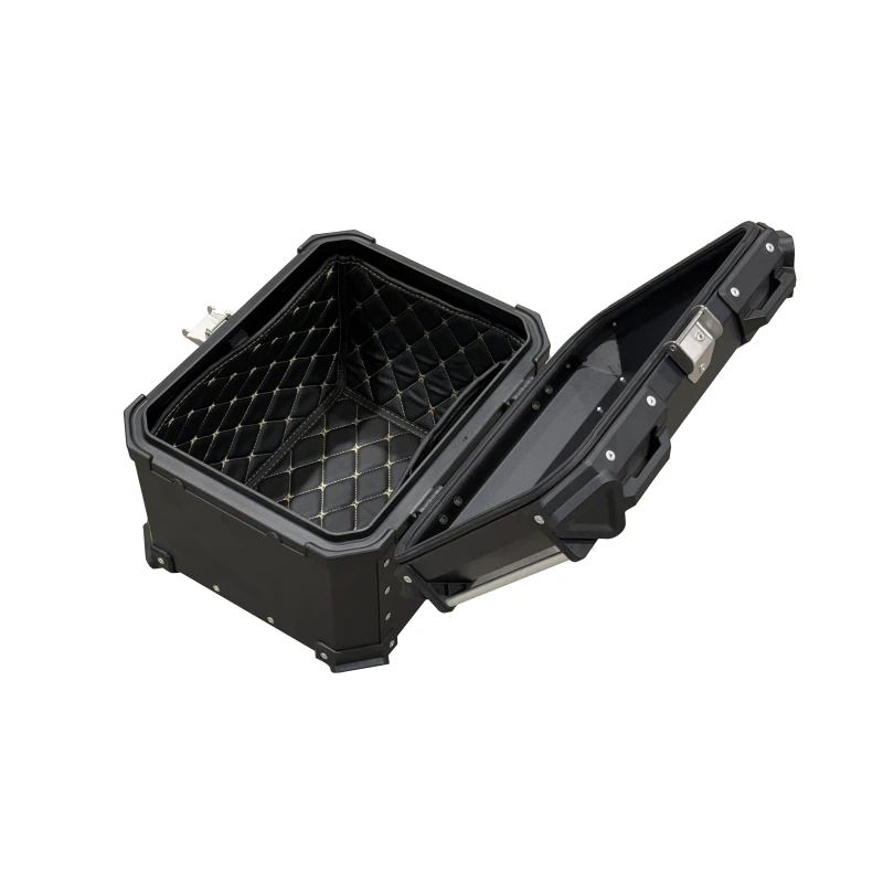 STLF هونغباو تنقش 45L BMVV دراجة نارية مربع خلفي الأنود الفضة دائم مقاوم للماء سبائك الألومنيوم الخلفية تصنيع الصفائح المعدنية