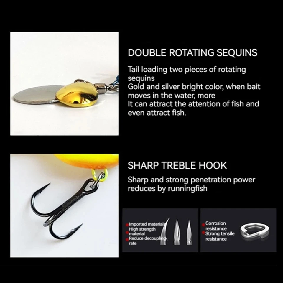 المشي الأسماك 5 جرام-20 جرام VIB الطعم جديد الدورية الترتر علف الاسماك شوكة الطعم المعدني الاهتزاز مزدوجة الترتر إغراء الاصطناعي محاكاة الأسماك #4