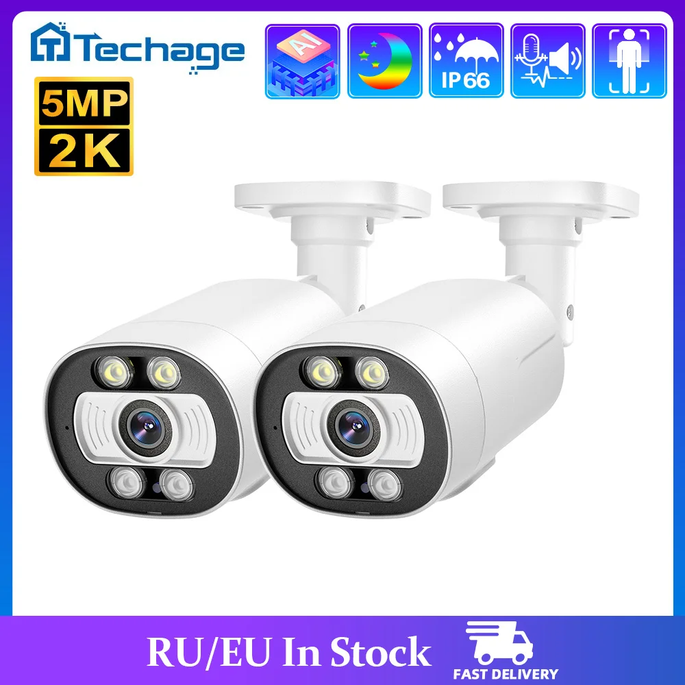 MISECU UHD 8MP 4K Outdoor POE IP Camera AI Smart H.265 Two Way Communication Color Night Vision Home Record Surveillance Camera