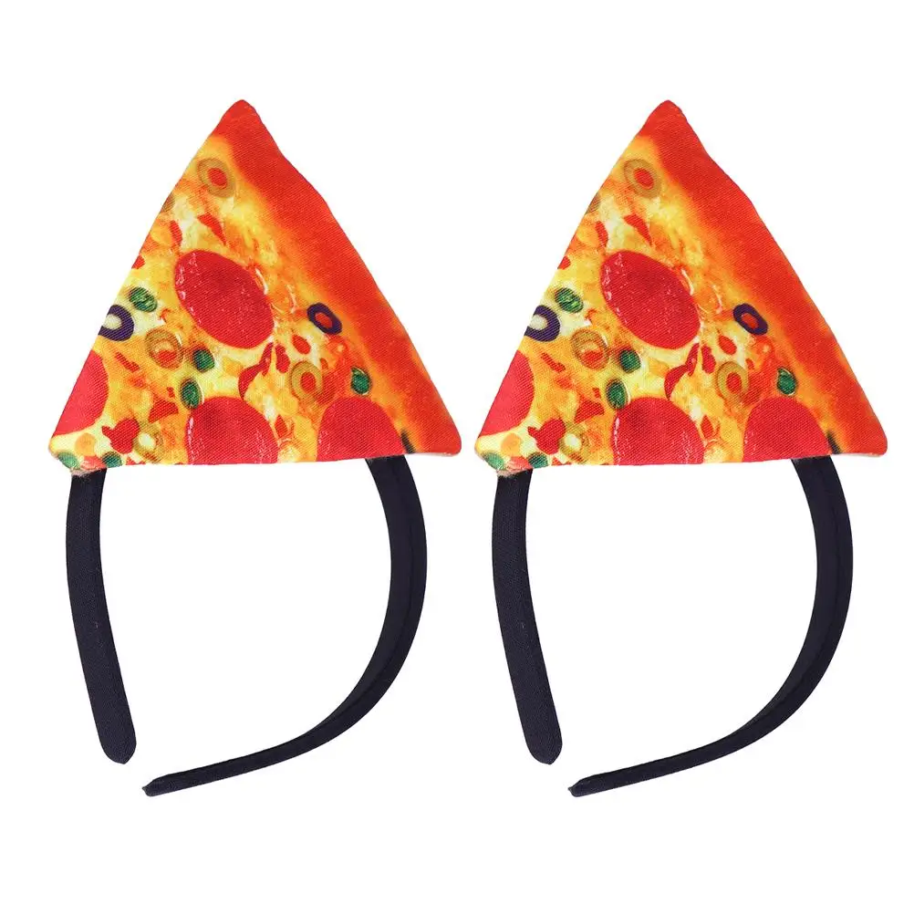 

Pizza Headband 2 Pcs Funny Food Hats Halloween Costume Kids Adults Felt Cloth Headdress Cosplay Accessories Slice