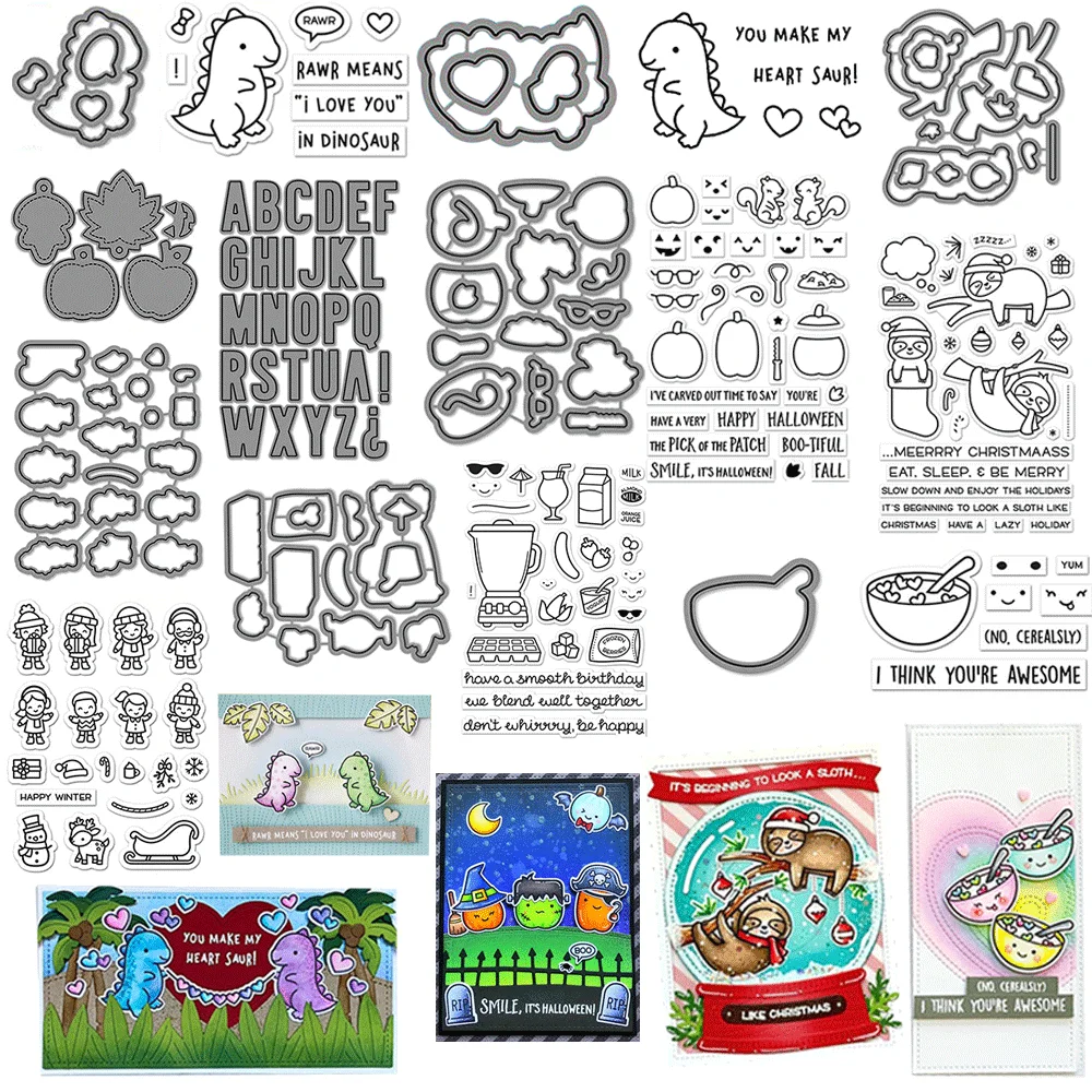 Weihnachten Winter Halloween Thema Klare Stempel oder Metall Stanzformen für DIY Handwerk machen Karte Album Scrapbooking Dekoration