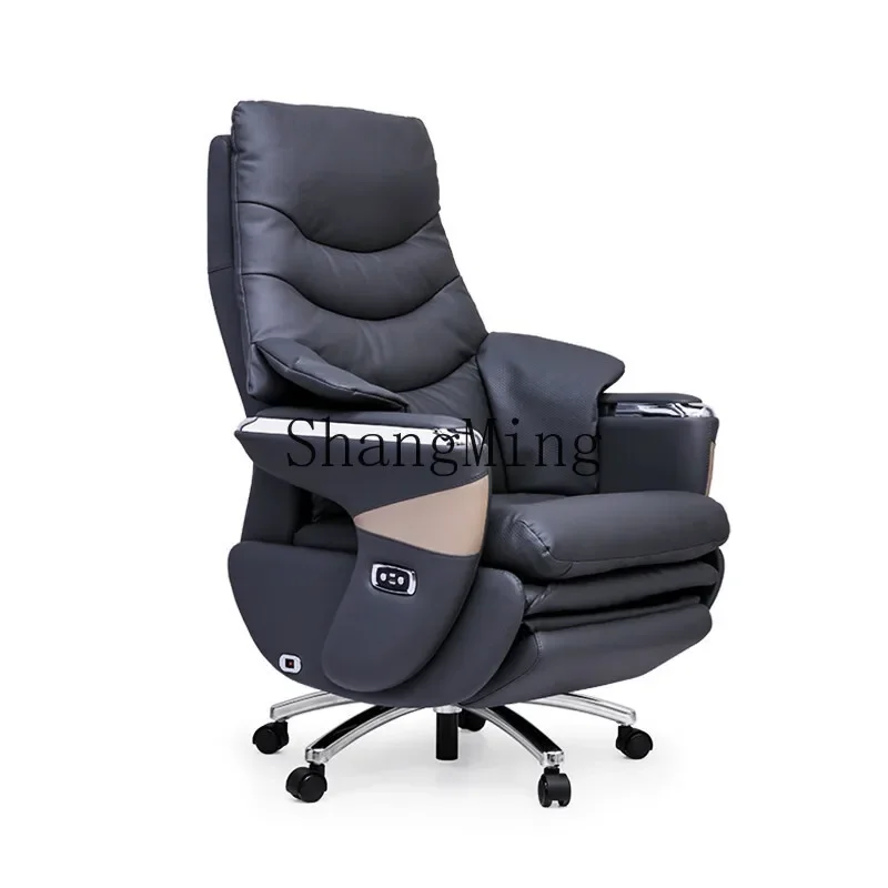 

FG good-looking light luxury reclining cowhide chair electric business sedentary and not tired electric president chair