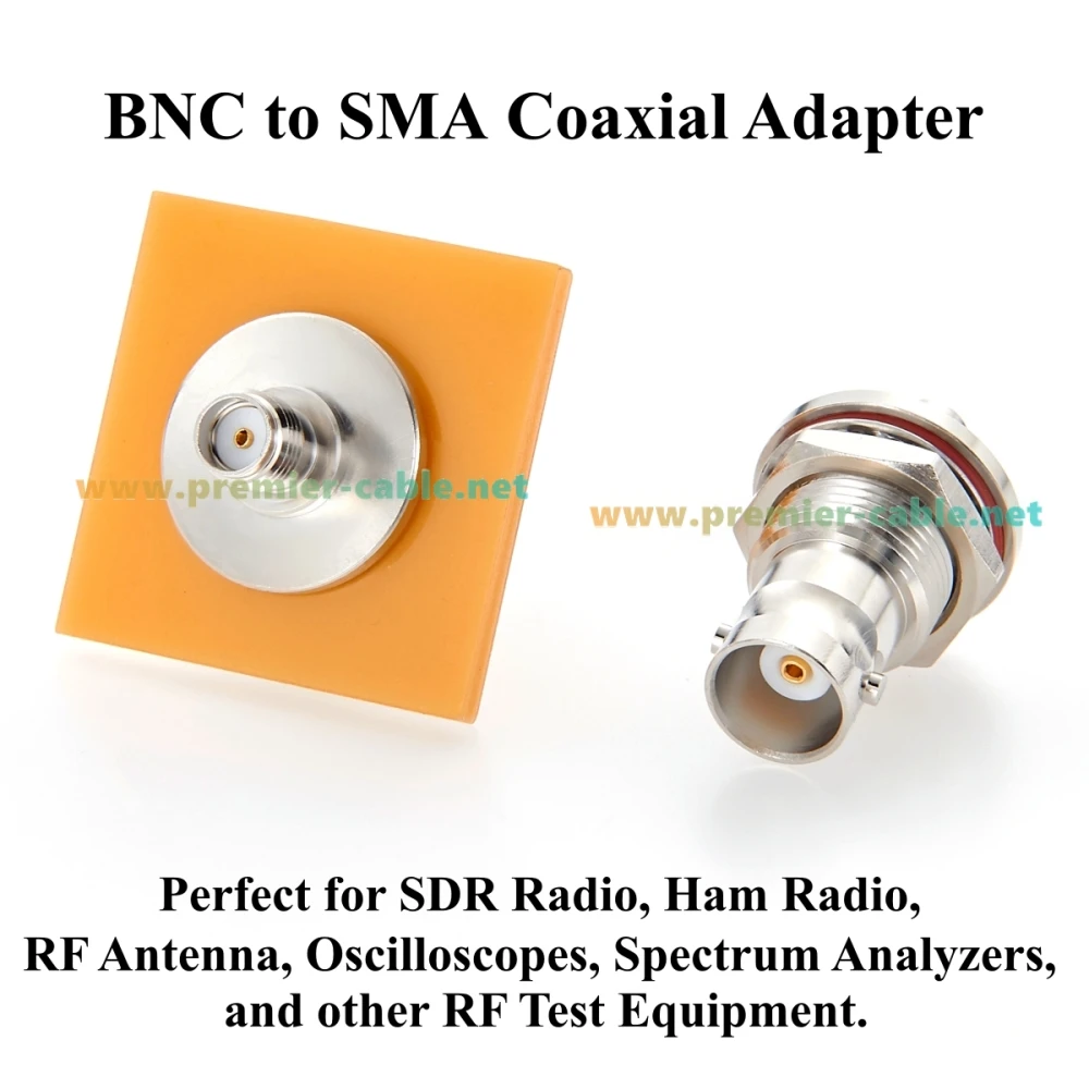BNC-Buchse auf SMA-Buchse Schottwandadapter 50 Ohm HF-Koaxialstecker für HF-Antenne, SDR-Radio, Amateurfunk, Testgeräte – Detail 6