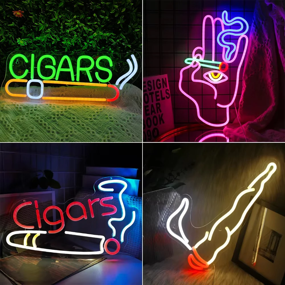 Ineonlife Smoking Cool Neon Sign LED Lighting Indoor Art Hanging Wall Decorations For Festive Party Room Bar Bedroom Restaurant