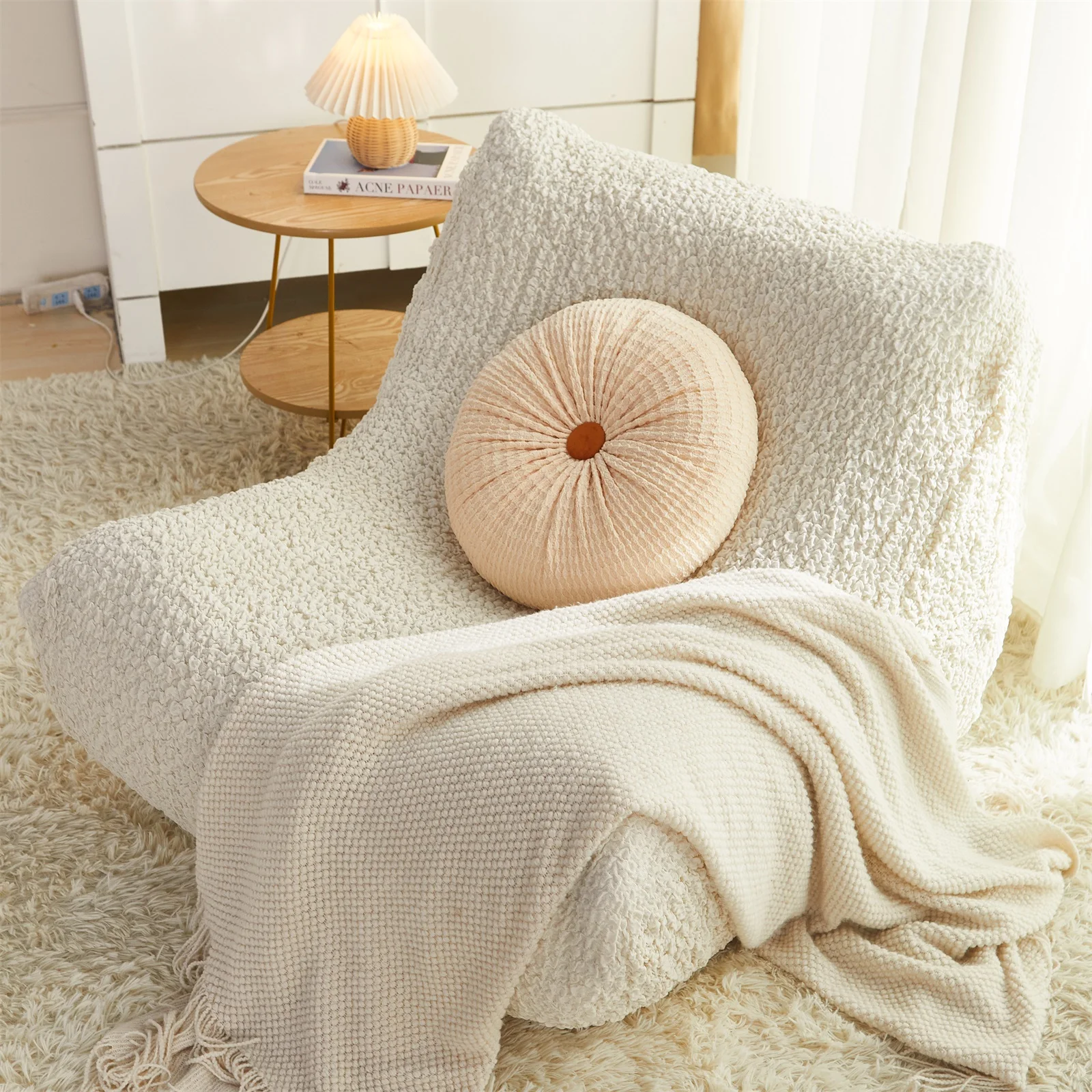 Lazy Sofa Cover Lounge Chair Cover Lazy Floor Sofa Cover Tatami Chair covers Accent Bean Bag Couch Cover for Salon Office