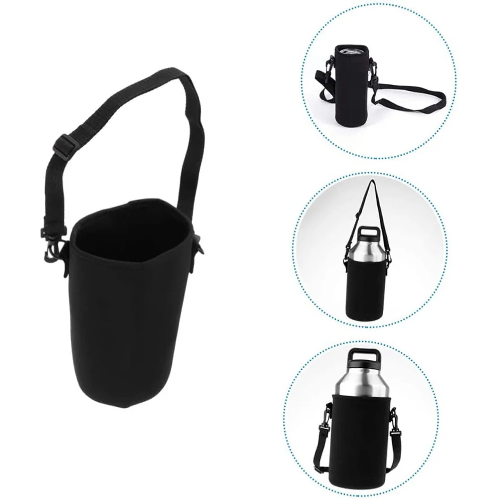 Portátil Neoprene Isolamento Cup Set, Vácuo Garrafa De Vidro, Saco, Camping Acessórios, Esportes ao ar livre, 500-1500ml