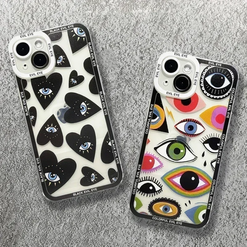 Lucky Eye Blue Evil Eye Print Phone Case For Xiaomi Mi 13 12 11 Lite 12T 13T Poco X5 F5 X3 Pro Redmi Note 13 12 12S 11 10S Cover