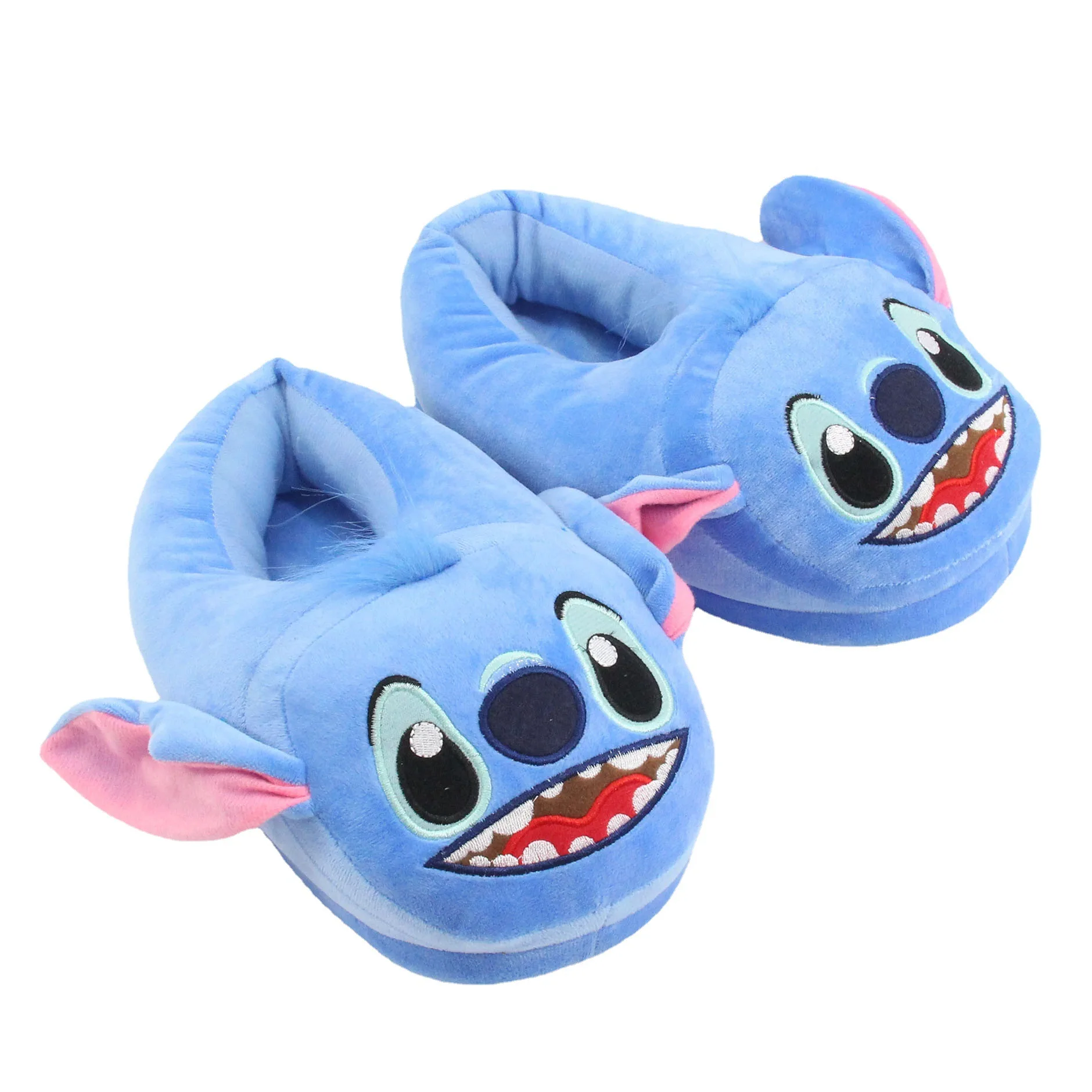 Disney Cute Stitch Lilo Stuffed Slippers for Home Cartoon Winter Shoes Child Adult Toys Gifts