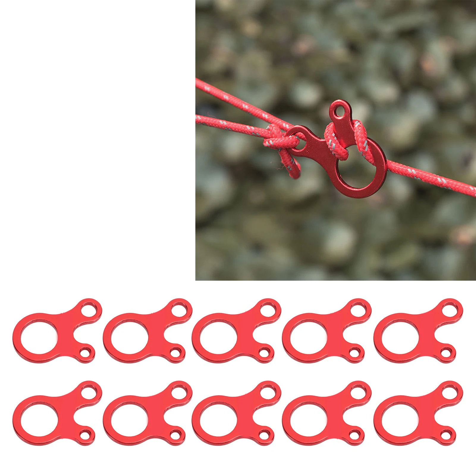 3 Holes Rope Tensioner Guy Line Cord Tightening Adjusters For Tent Camping Hiking Backpacking Outdoor Activity