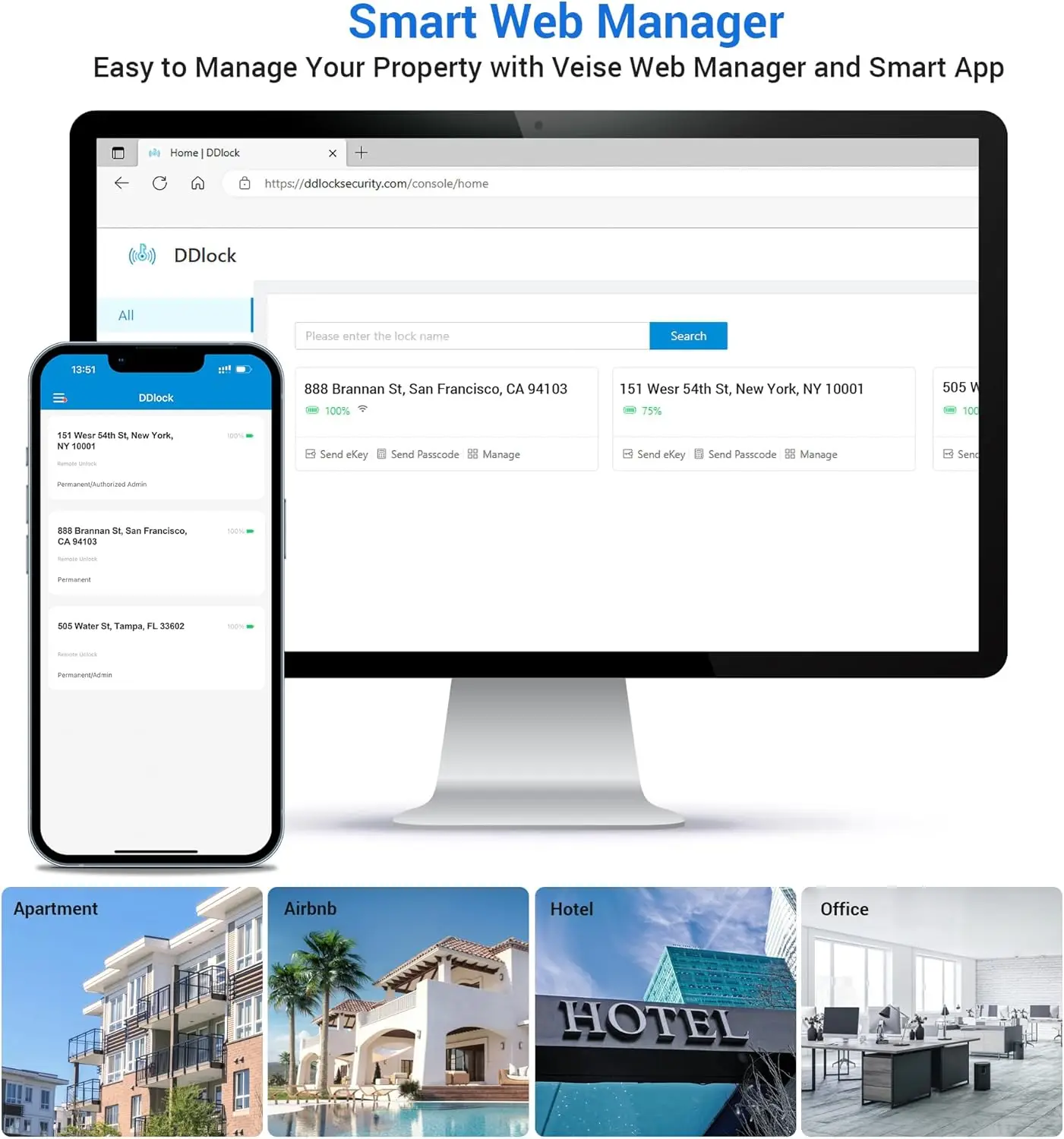 أقفال ذكية Veise RZ07B للباب الأمامي، ومقابض رافعة، ودخول بدون مفتاح ببصمة الإصبع، ومجموعة قفل باب بيومتري للتحكم في التطبيق، تعمل باللمس