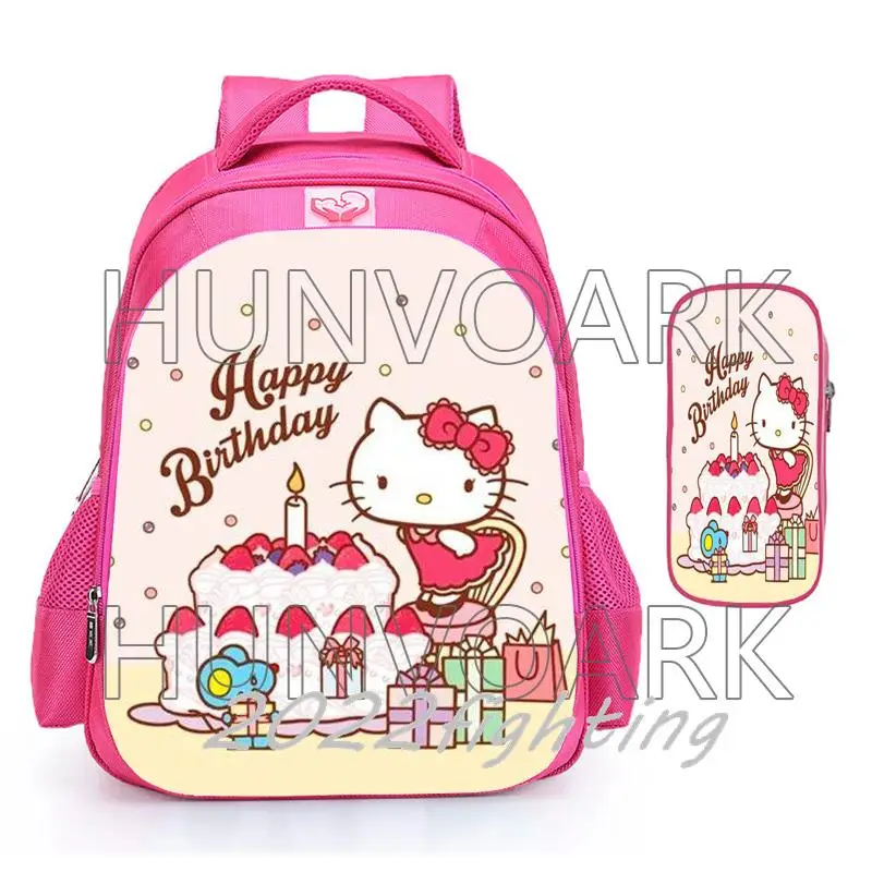 Pink Hello Kitty School Bags Lovely Orthopedic Girls Primary Backpack Kids Back to School Gift Cartoon Mochilas