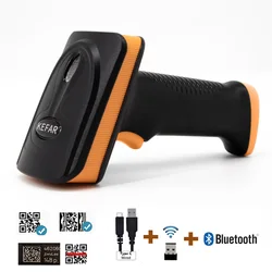 New Arrival Handheld Bluetooth Wireless Wired Barcode Scanner 2D QR Codes PDF417 Barcode Reader Support for Logistic Store G80B