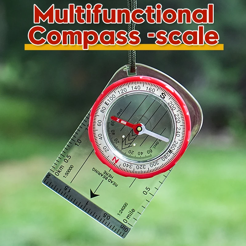 

Multifunctional Compass North Finder with Map Scale Ratio Outdoor Orientation Tool