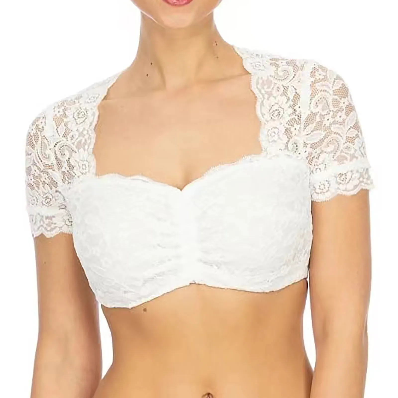 

German Oktoberfest Classic Tops Blouses White Women's Dirndl Blouse Elegant Classic Cosplay Lace Splice Costume for Women