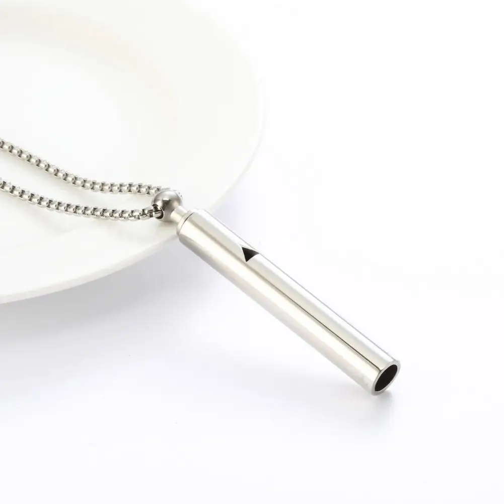 قلادة صافرة من الفولاذ المقاوم للصدأ ، تقليل التوتر ، تخفيف القلق ، طول قابل للتعديل ، مخفض السلام