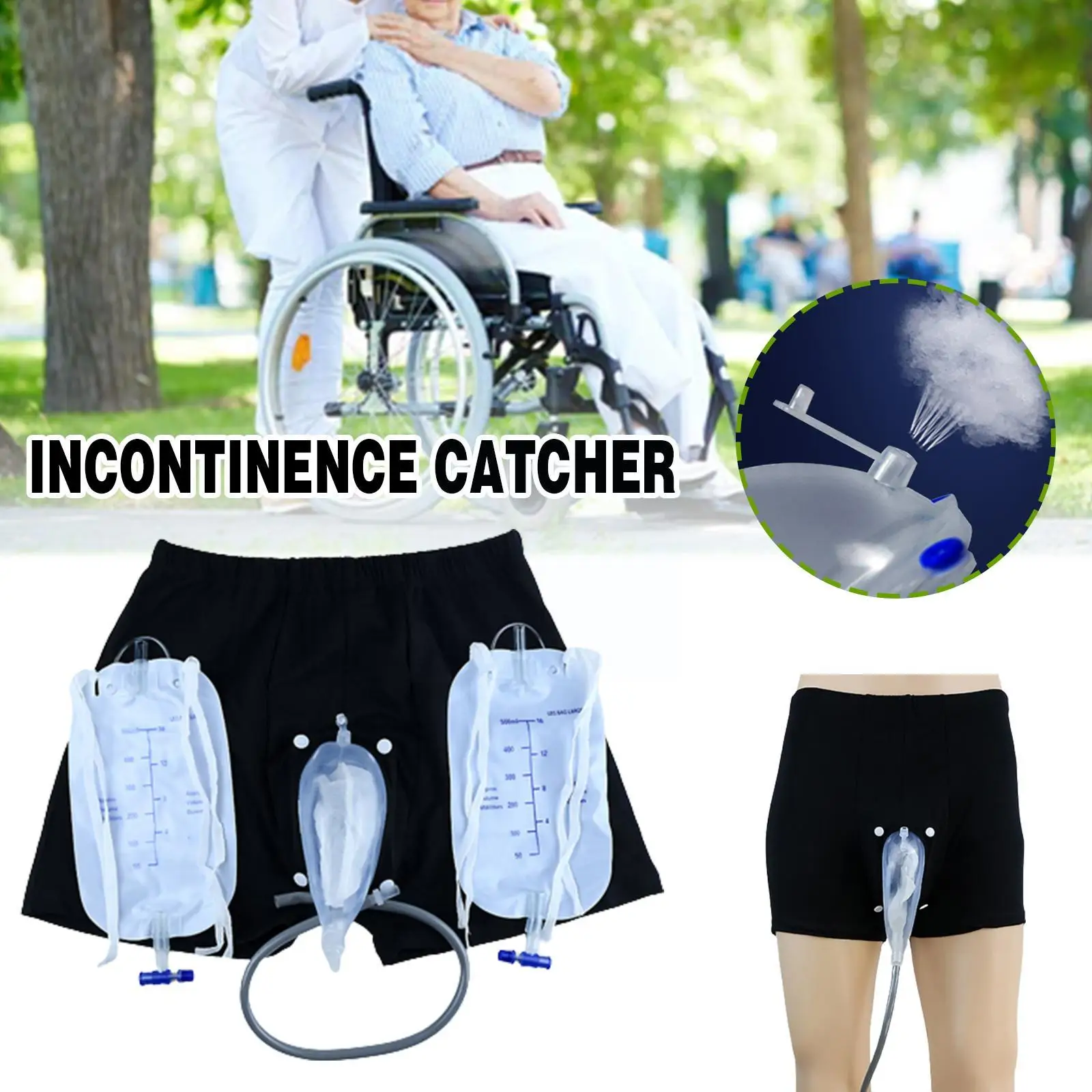 1set Reusable Urinary Receiver For Men Women Urine Collector Kit Panties Fixed Urine Catheter Urinary Bag For Urine Inconti O7H2