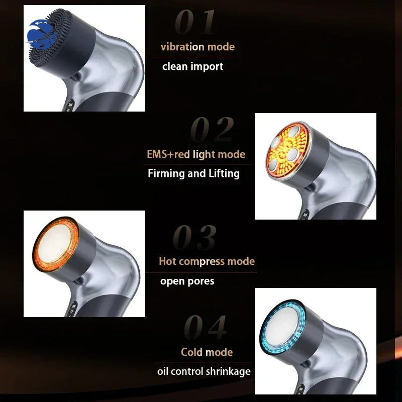 EMS micro current Skin Tightening Home use Skin Care Vibrating Massager introducer Beauty Instrument with LED light