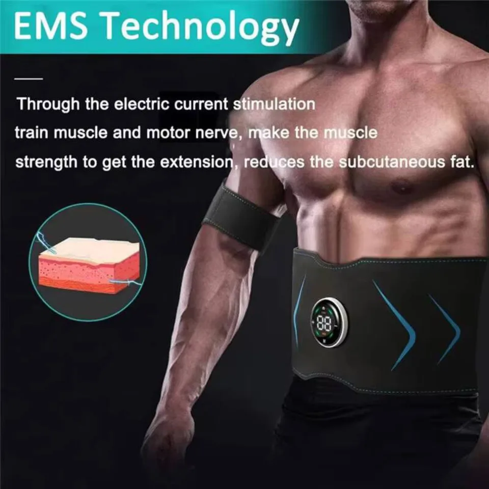 

Rechargeable Abs Muscle Trainer EMS Training The Body Ultimate Abdominal Muscle Toner Belt ABS Stimulator For Abdomen