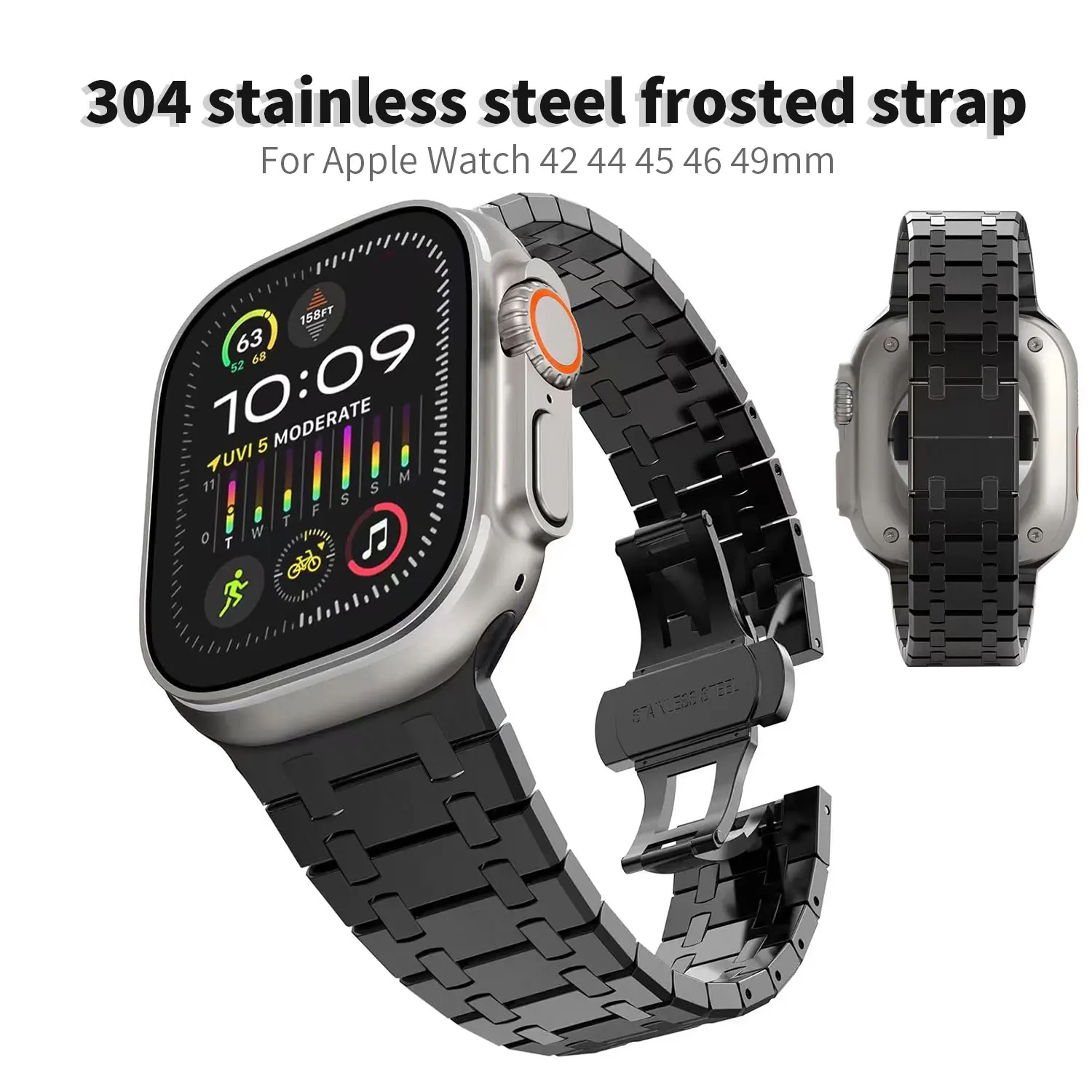 

Luxury metal strap suitable for Apple Watch 49mm strap ultra 46 45 44 42mm stainless steel strap suitable for iwatch 987654