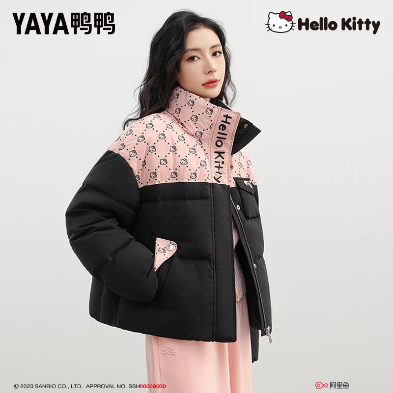 Yaya 2024 inverno feminino inchado 90% pato para baixo jaqueta gola windbreak curto casaco mais grosso grosso acolchoado parkas