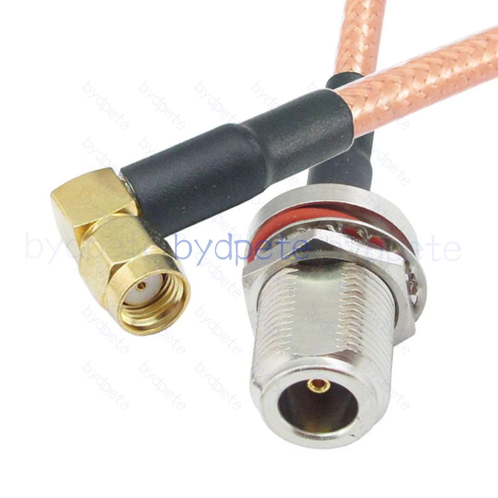 N Female Bulkhead H-Cut Waterproof to RP-SMA Male rightRG400 Coaxial Cable  Extension 50ohm RF Coaxial