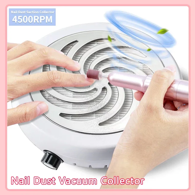 

45000 RPM Super Suction Nail Dust Collector Powerful Nails Dust Extractor Nail Art Manicure Fan Vacuum Cleaner And Filter
