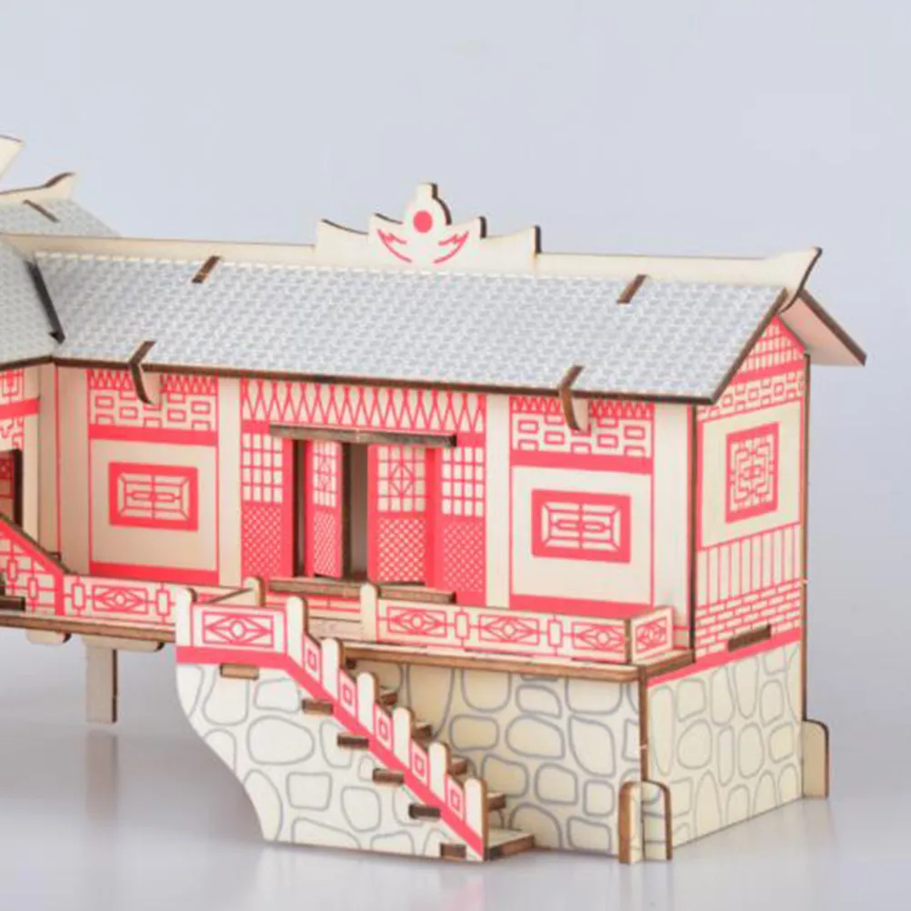 

Houses on Stilts Shape Wooden 3D Puzzle for Kids Creative Educational DIY Gift Spatial Thinking Hand-Eye Skill