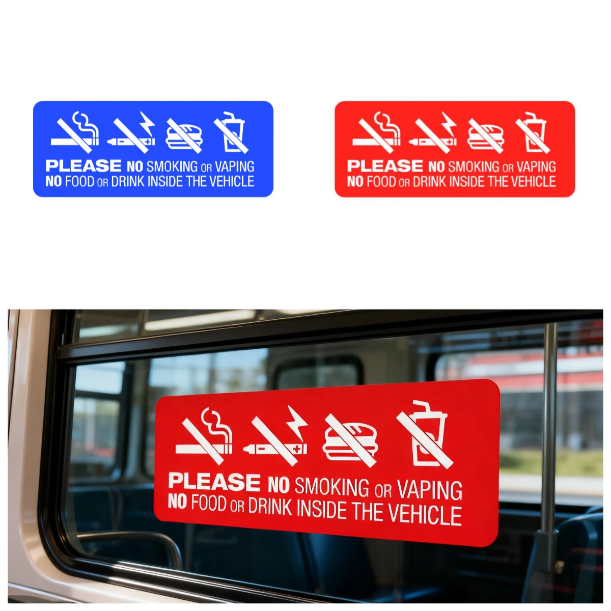 

Car sticker warns not to smoke in the cab cab Food bottle Creative waterproof accessory Window sticker
