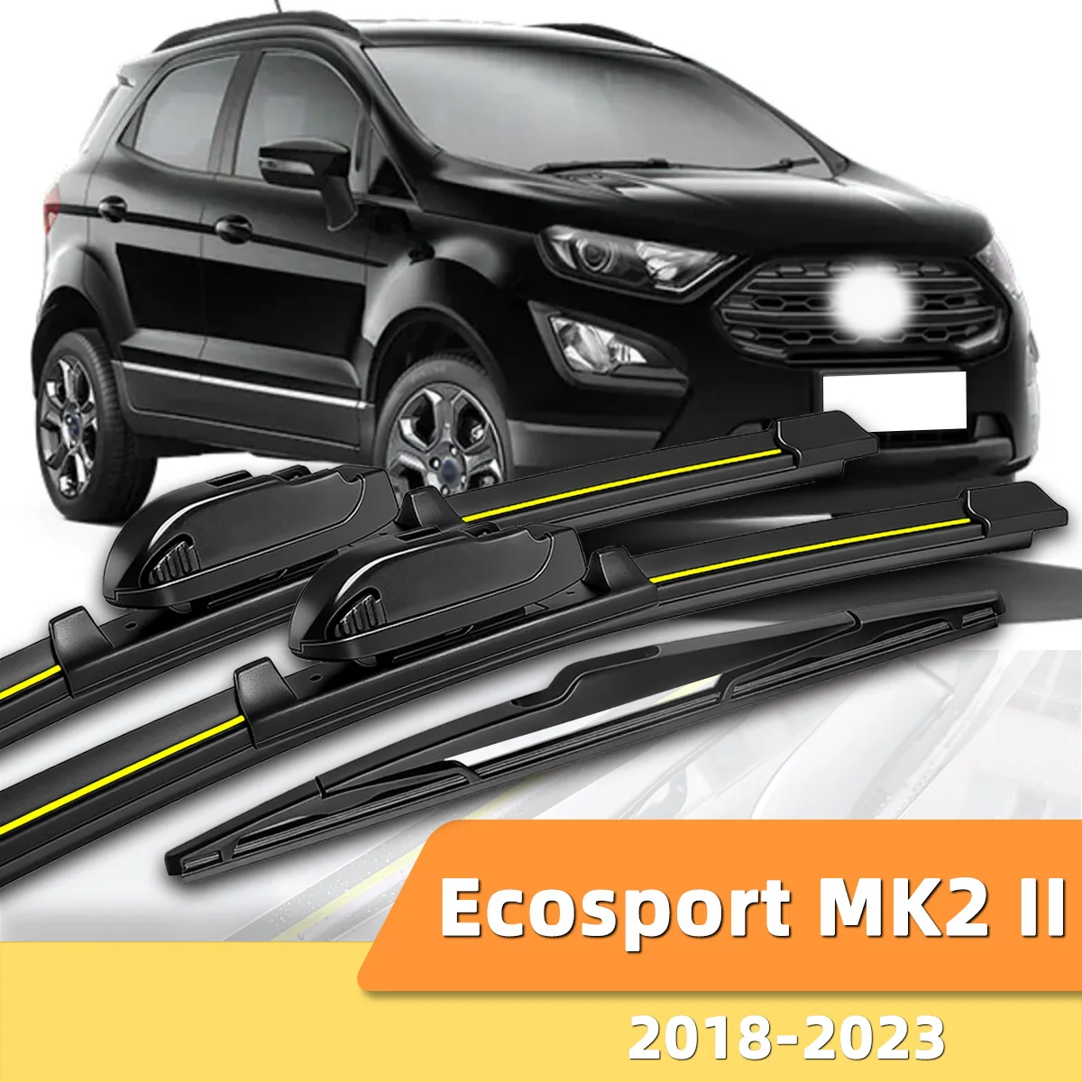 

3PCS Front And Rear Windshield Wipers Suitable For Ford Ecosport MK2 II 2018-2023 Automotive Windshield Accessories 2020 2022