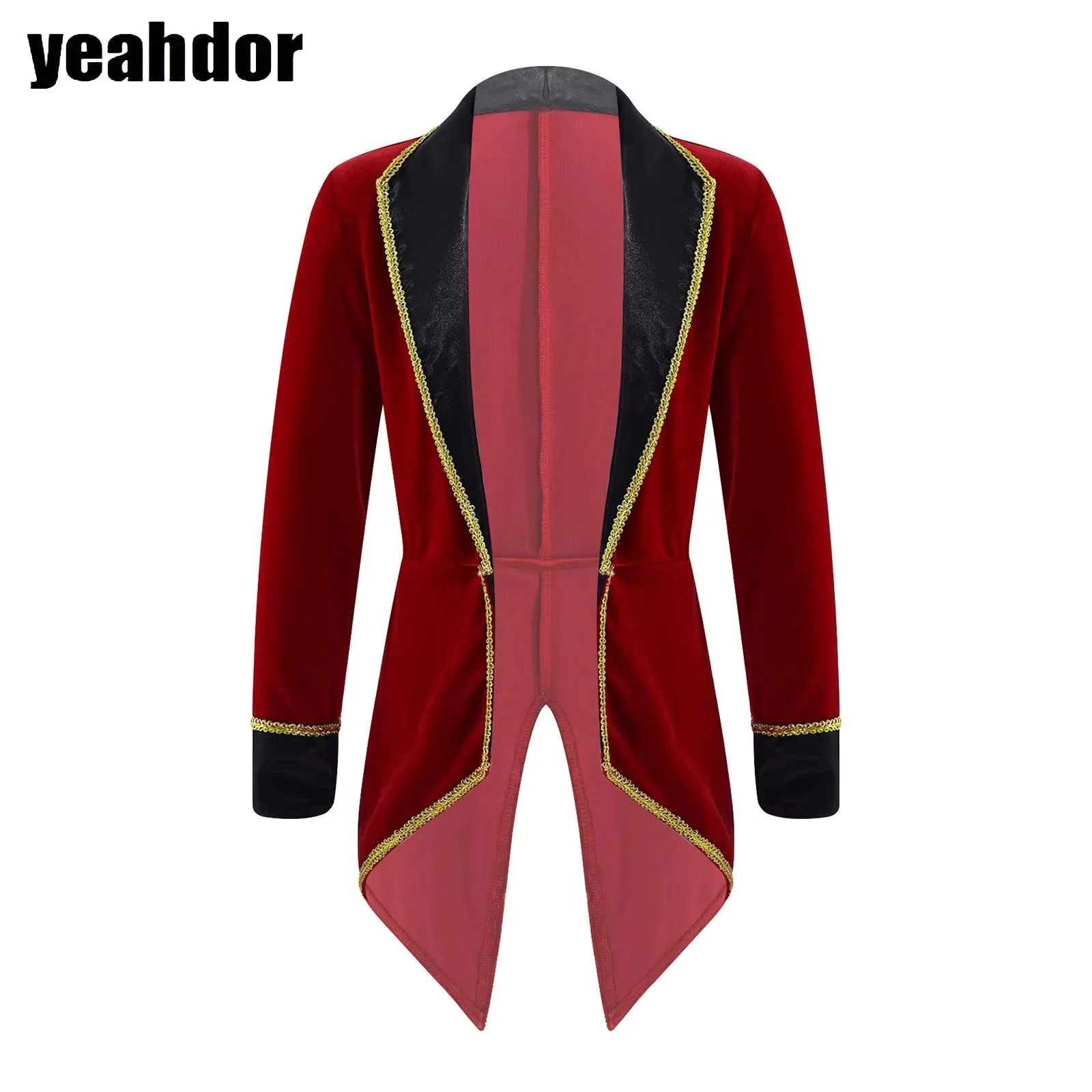 

Костюм шоумена для мальчиков и девочек, куртка циркового манежа, фрак, пиджаки с длинными рукавами, смокинг, пальто, одежда для ролевых игр на Рождество, Хэллоуин