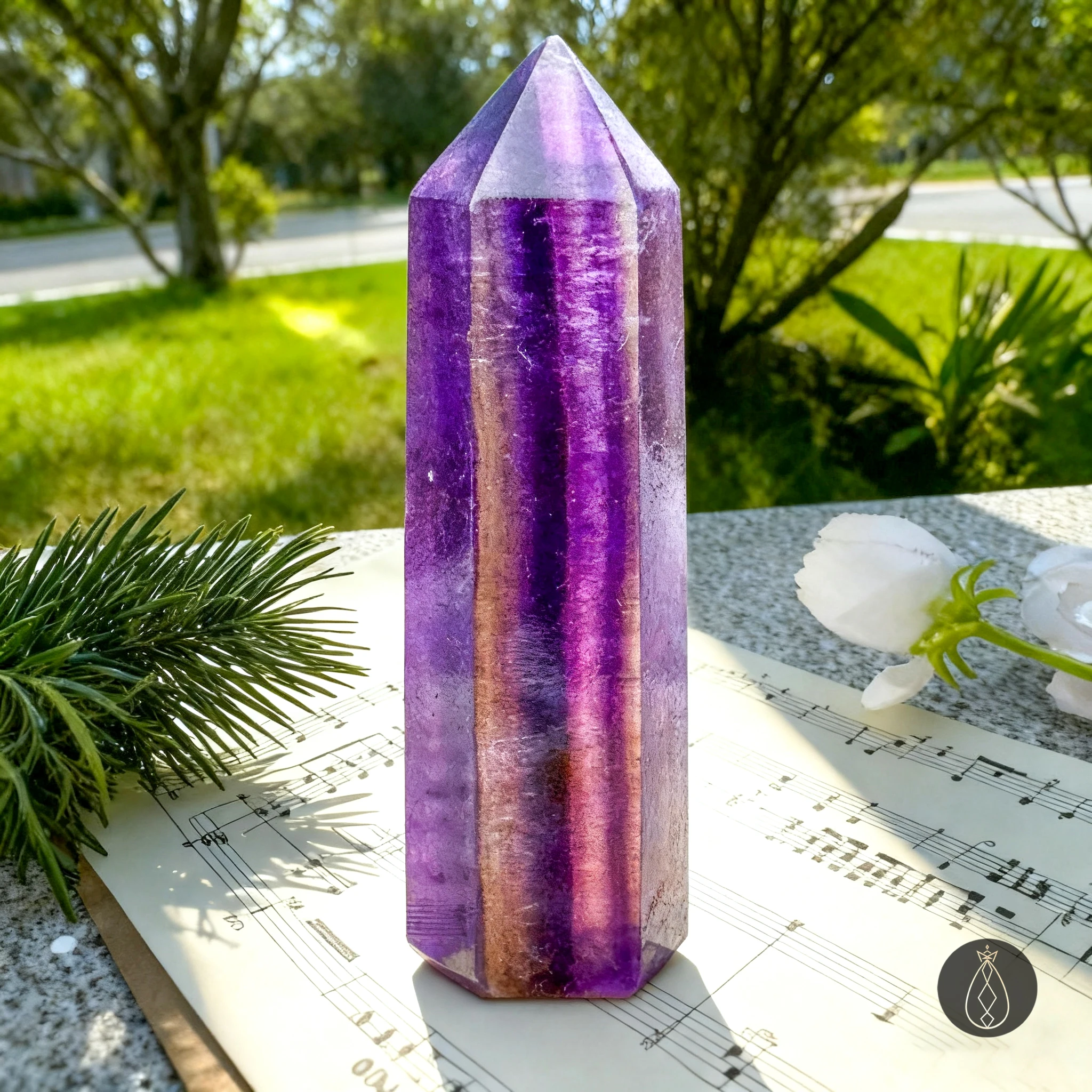 1 برج فلوريت نادر ملون | فلوريت طبيعي | مصقول وسلس | هدية عيد ميلاد | مجموعة كريستال | ديكور المنزل #1