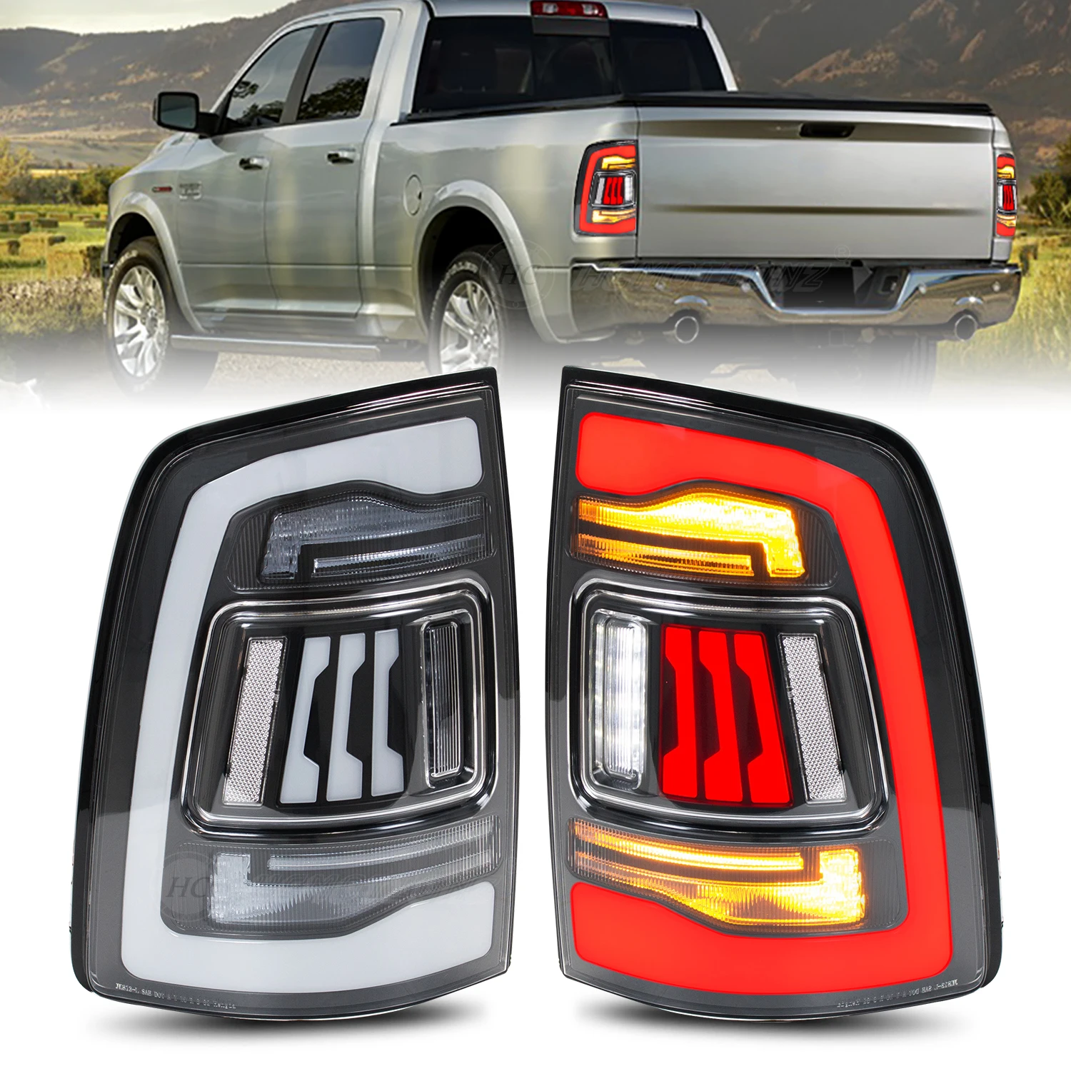 HCMOTIONZ High quality Car Rear Lamps Assembly RAM1500 2009-2018 RAM2500 2013-2018 DRL LED Tail Lights for Dodge RAM