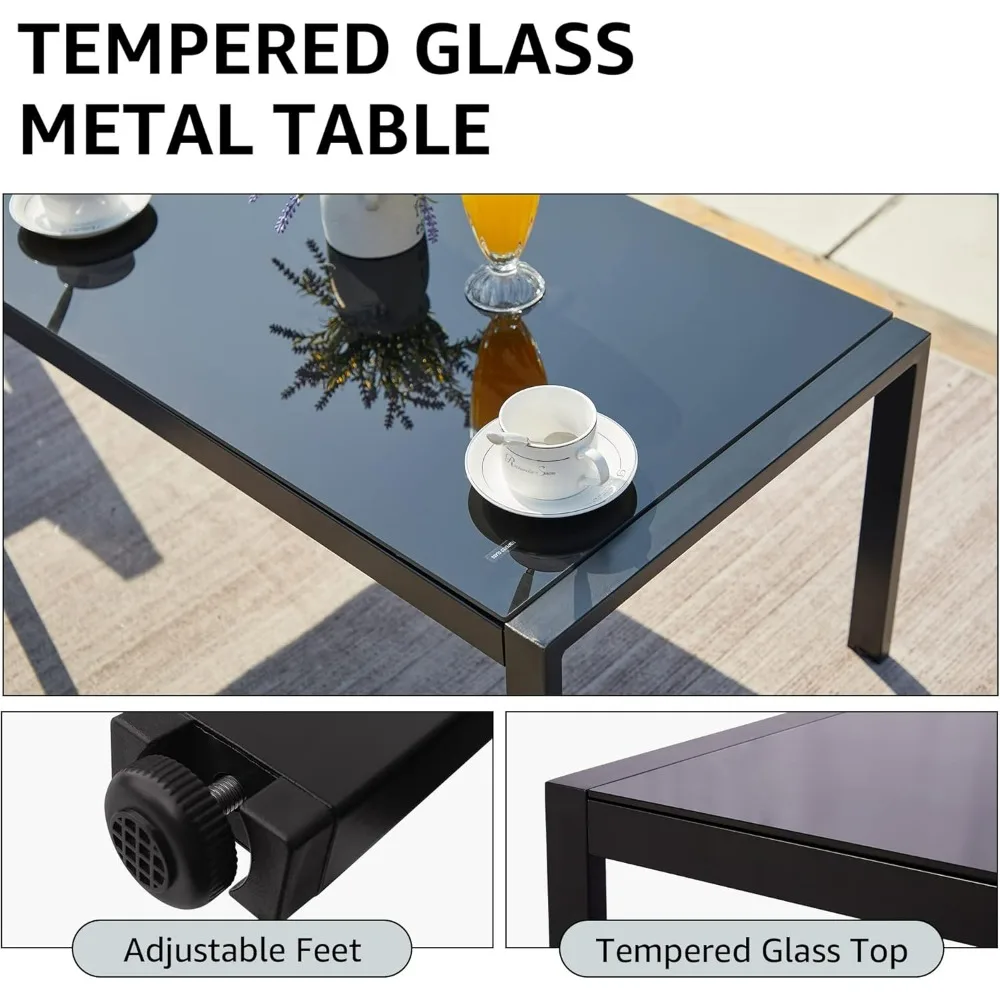 4 قطع مجموعات أثاث الفناء، مجموعات أثاث الفناء المعدنية في الهواء الطلق، مجموعة محادثة الفناء المقسمة في الهواء الطلق، ذراع خشبي مضاد للحرق #4