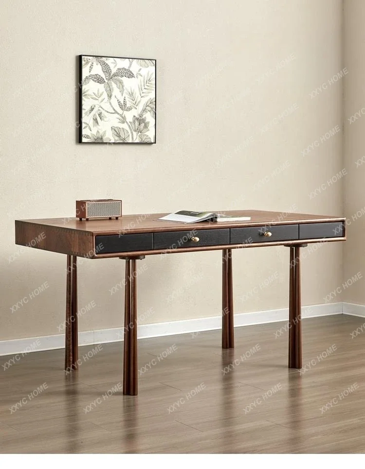 Simple  black walnut desk computer desk modern solid wood