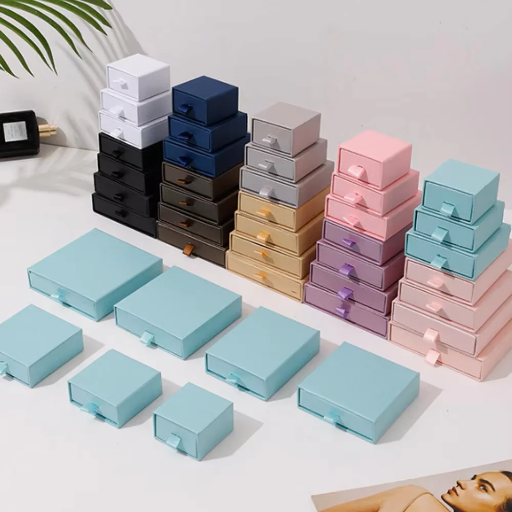 5Pcs Drawer Style Paper Jewelry Boxes Case for Rings Earrings Bracelets Necklaces Pendants Jewelry Display & Gift Packaging Box