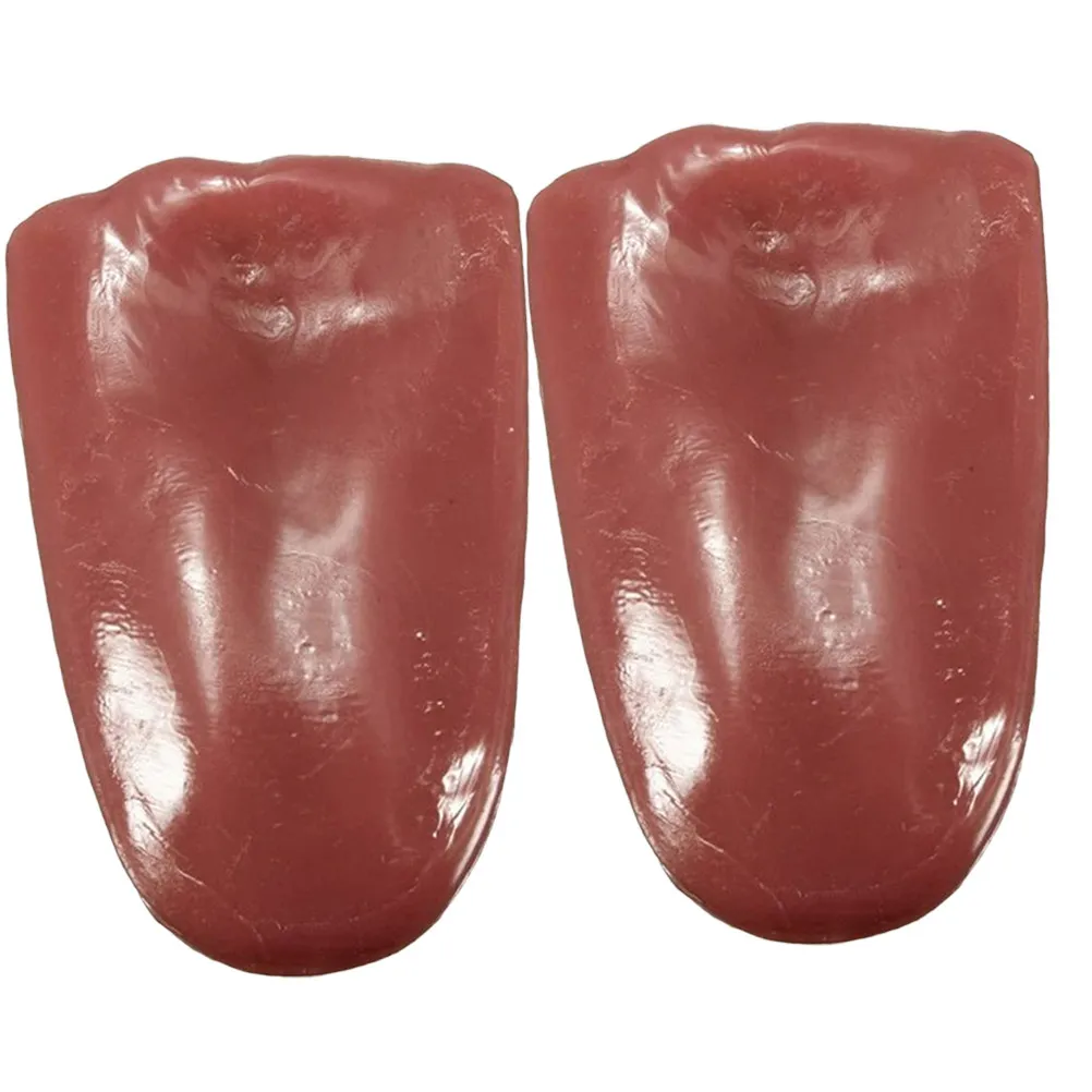 

2Pcs Realistic Fake Tongue Prop Lifelike Elastic Flexible Halloween Decoration for Haunted House Party Festival Cosplay Props