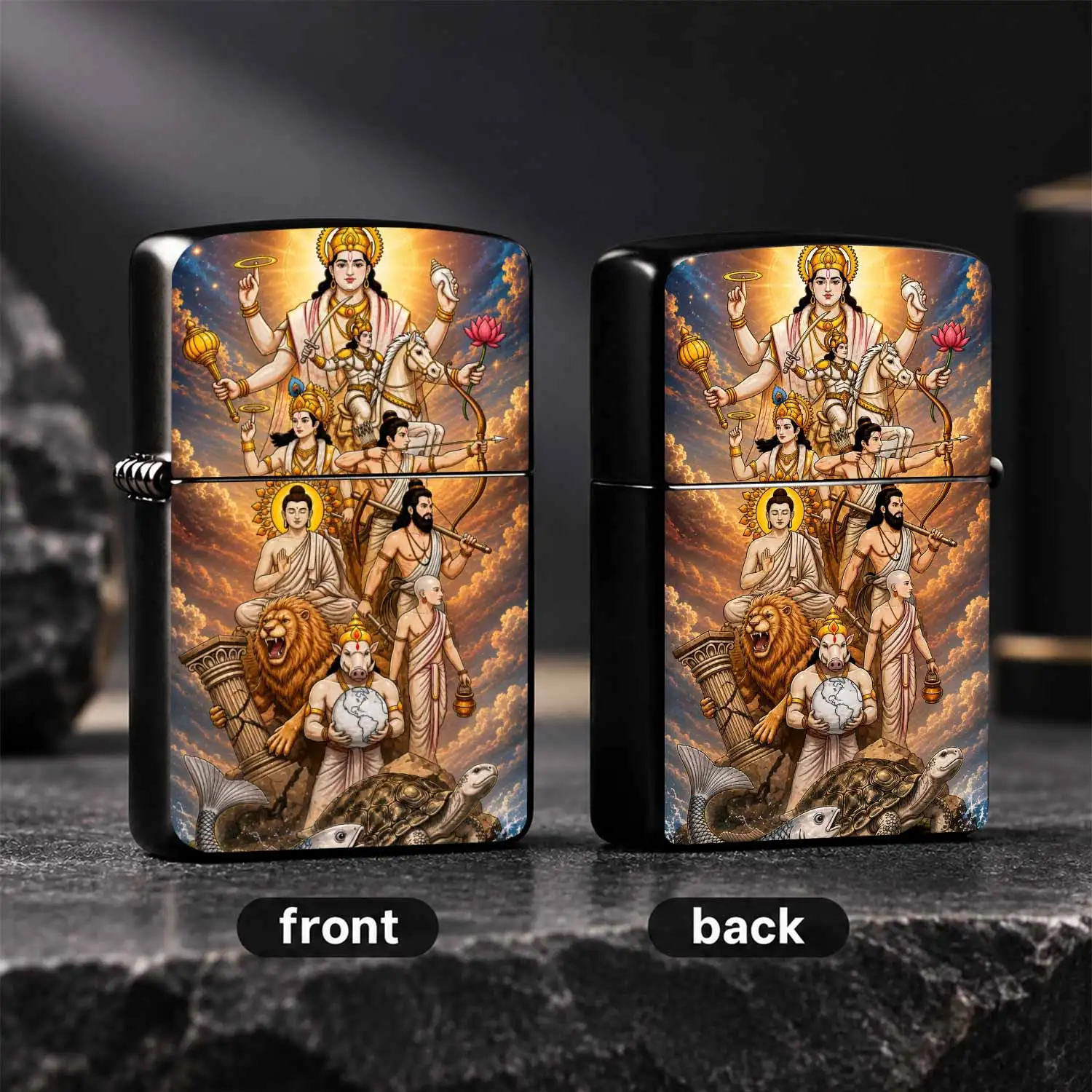 Hindu Vishnu Ten Avatars Themed Lighter, Exquisite Mythological Art Decor, Cultural Heritage Collectible, Multi-Scenario Usable Daily Ignition Tool, Thoughtful Festival Gifting Present For Devotees And Art Lovers A Humorous And Interesting