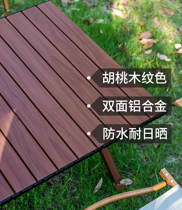 Aluminum alloy Chicken rolls table camping table chair outdoor folding table chair aviation aluminum picnic equipment