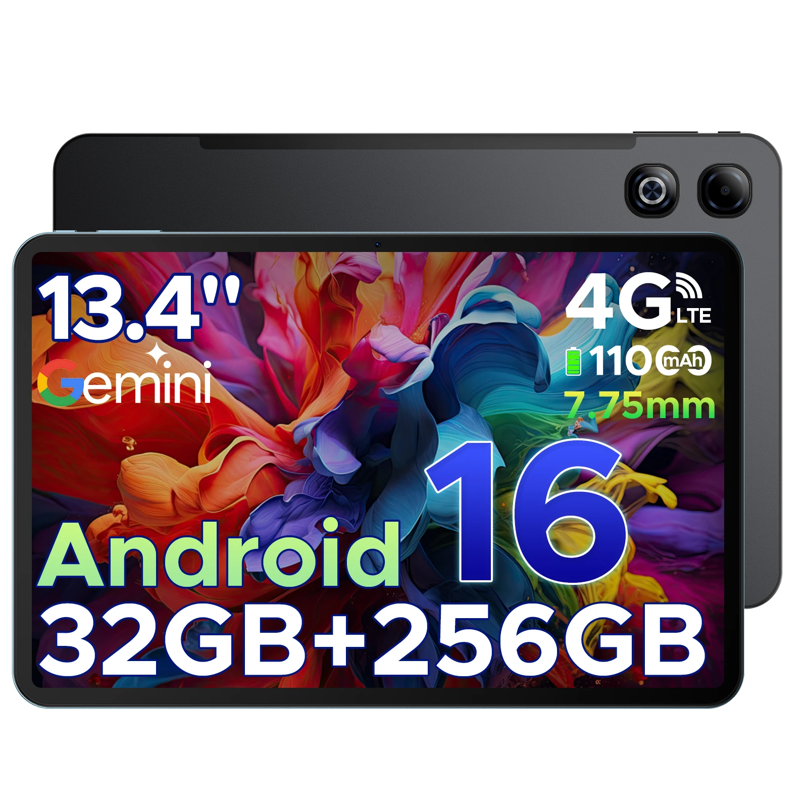 DOOGEE Tab G6 Max Tablet PC Android 16 13.4'' Display 32GB RAM(6GB+26GB) 256GB ROM 11000mAh Battery UNISOC T7280 Dual Speakers image 3