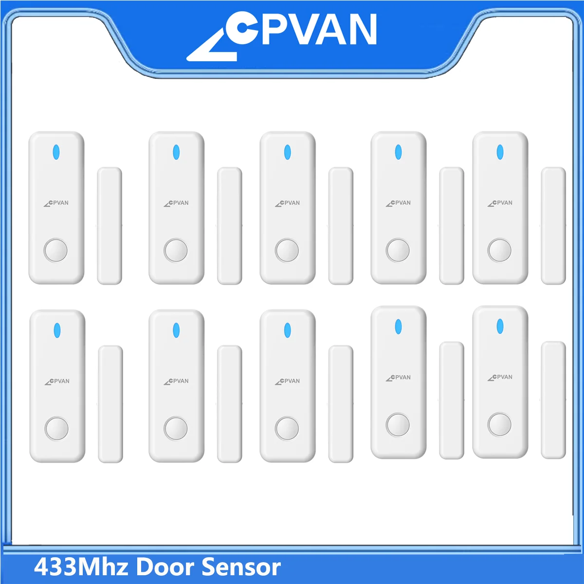 CPVAN Wireless 433MHz Door Sensor Window Sensor Only for CP10/CP10 Pro/CP10 Pro LoRa/SN30W Home Alarm System