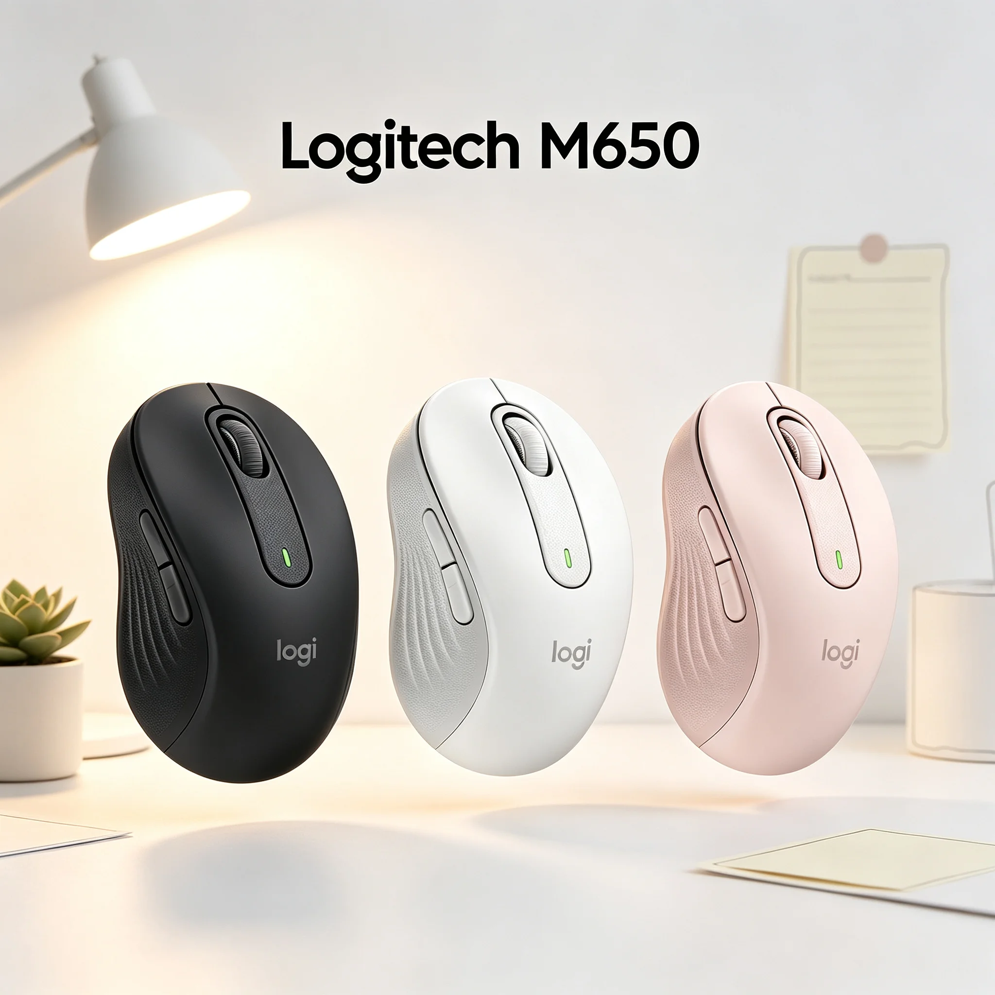 Logitech Signature M650 Wireless Bluetooth Mice SmartWheel Fast & Precision Scroll Multi OS Compatible SilentTouch Reduce 90% Cl